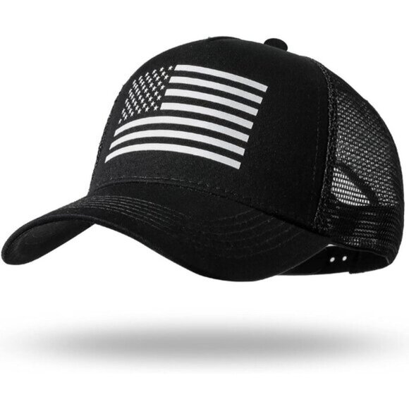 Other - Men's American Flag Trucker Cotton, Polyester Baseball Hat